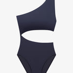 Beach Club Solids One Shoulder Cutout Swimsuit - Dark Navy - Simply Beach UK