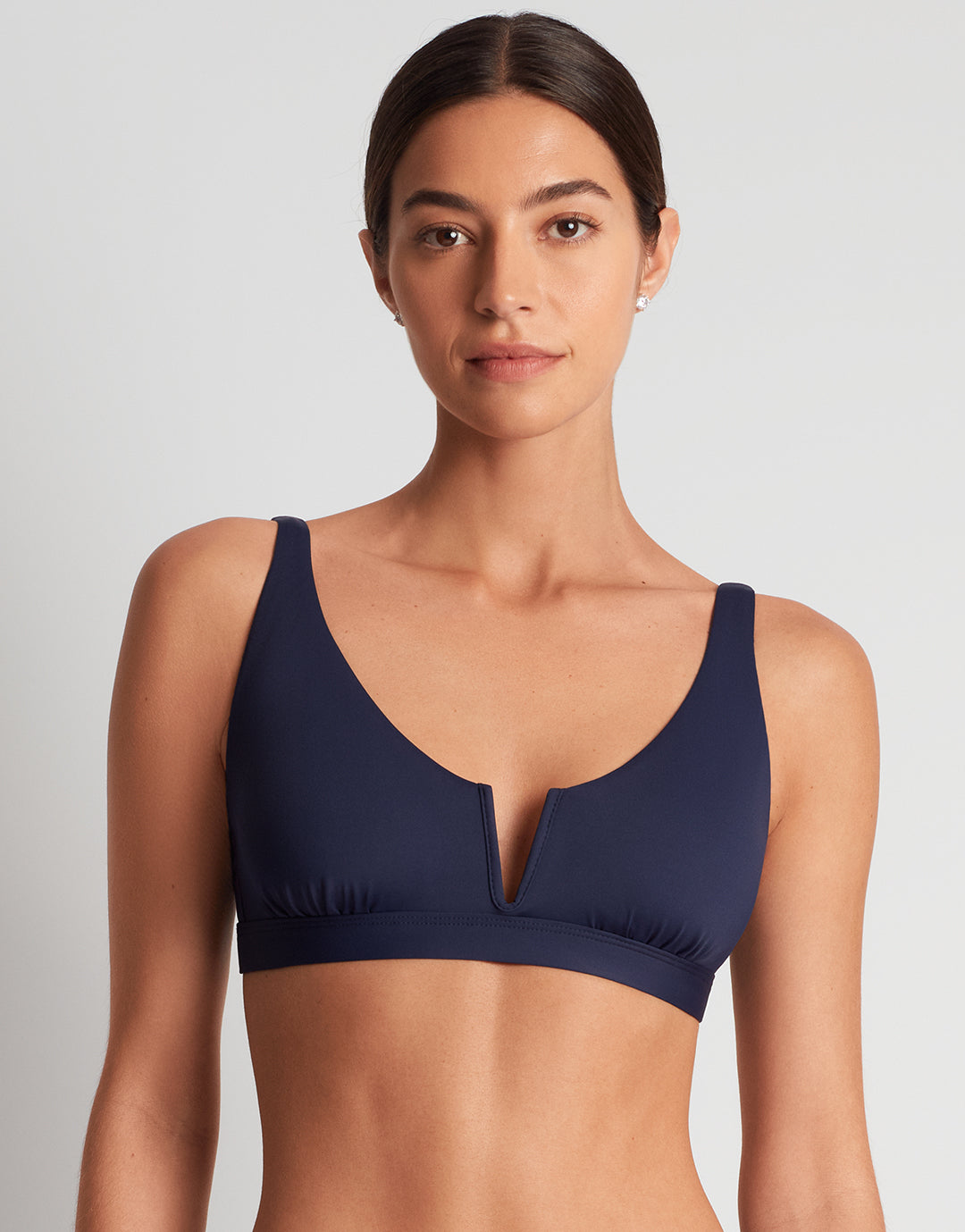 Beach Club Solids V Wire OTS Bikini Top - Dark Navy - Simply Beach UK