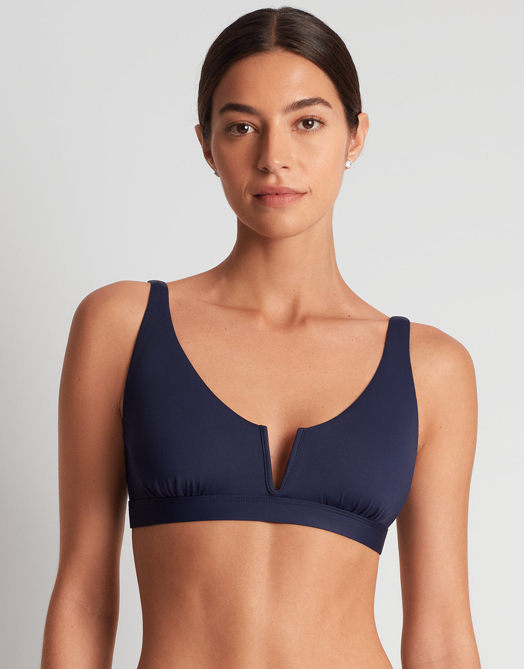 Beach Club Solids V Wire OTS Bikini Top - Dark Navy - Simply Beach UK