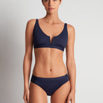 Beach Club Solids Band Hipster Bikini Pant - Dark Navy - Simply Beach UK