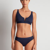 Beach Club Solids Band Hipster Bikini Pant - Dark Navy - Simply Beach UK