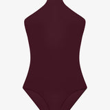 Beach Club Solids High Neck Swimsuit - Claret - Simply Beach UK