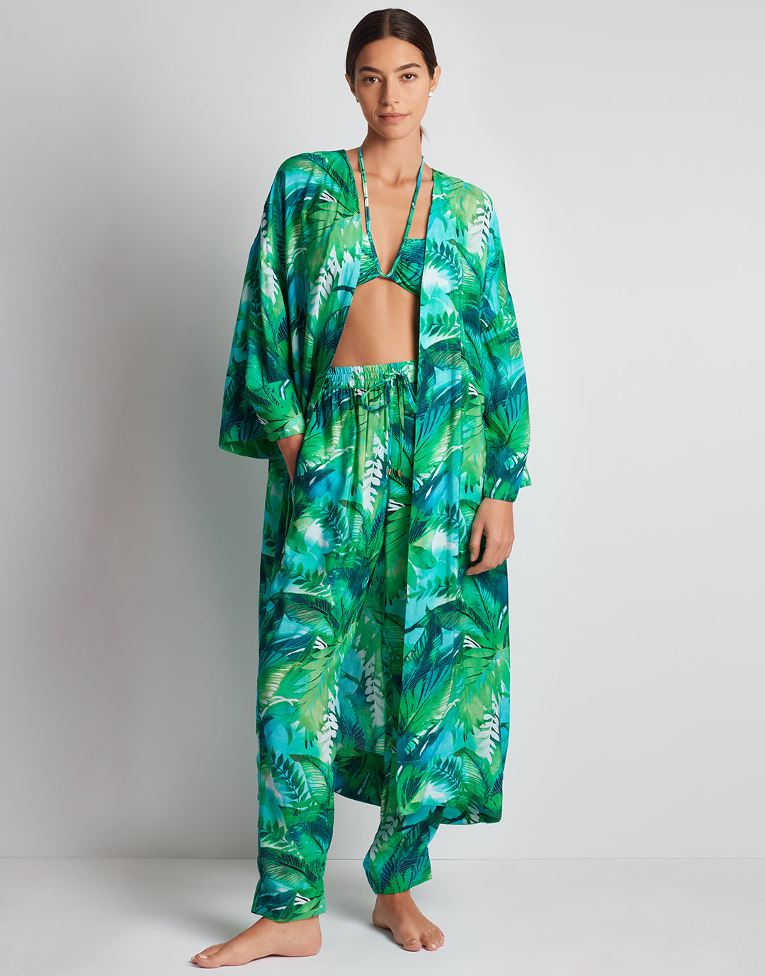 Cartago Palms Poolside Kimono Cover Up - Multi - Simply Beach UK