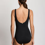 Beach Club Solids Ruffle Surplice Underwired Swimsuit - Black - Simply Beach UK