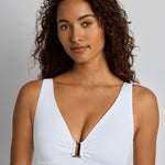 Lauren Ralph Lauren Beach Club Solids Ring OTS Underwired Swimsuit - White - Simply Beach UK