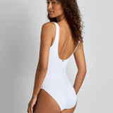 Lauren Ralph Lauren Beach Club Solids Ring OTS Underwired Swimsuit - White - Simply Beach UK