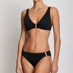 Beach Club Solids Ring Hipster Bikini Pant - Black - Simply Beach UK