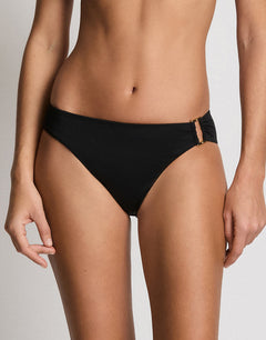 Beach Club Solids Ring Hipster Bikini Pant - Black - Simply Beach UK