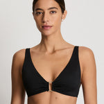 Beach Club Solids Ring OTS Bra Bikini Top - Black - Simply Beach UK
