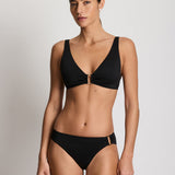 Beach Club Solids Ring Hipster Bikini Pant - Black - Simply Beach UK