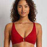 Beach Club Solids Ring OTS Bra Bikini Top - Cruising Red - Simply Beach UK