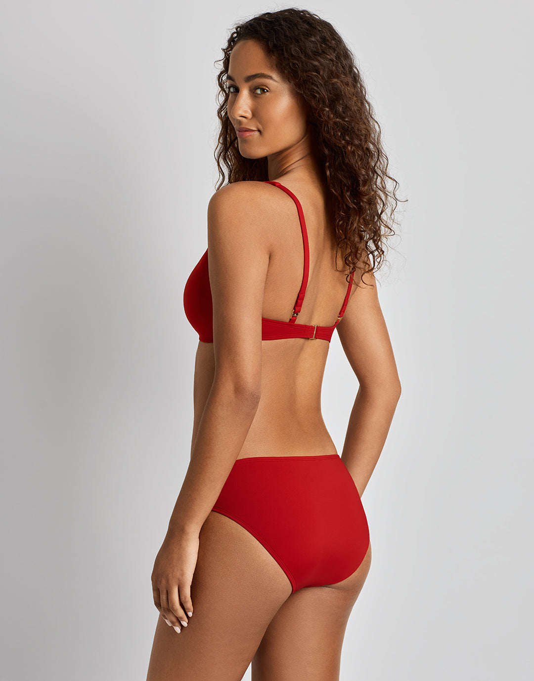 Beach Club Solids Ring Hipster Bikini Pant - Cruising Red - Simply Beach UK