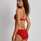 Beach Club Solids Ring Hipster Bikini Pant - Cruising Red - Simply Beach UK