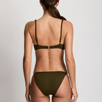 Beach Club Solids Logo Bikini Pant - Dark Olive - Simply Beach UK