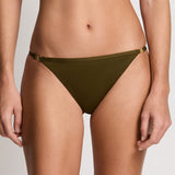 Beach Club Solids Logo Bikini Pant - Dark Olive - Simply Beach UK