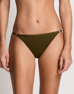 Beach Club Solids Logo Bikini Pant - Dark Olive - Simply Beach UK