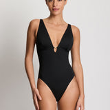 Lauren Ralph Lauren Beach Club Solids Tall Triangle Swimsuit - Black - Simply Beach UK