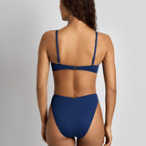 Lauren Ralph Lauren Beach Club Solids Shirred Underwire OTS Bikini Top - Blue Saturn - Simply Beach UK