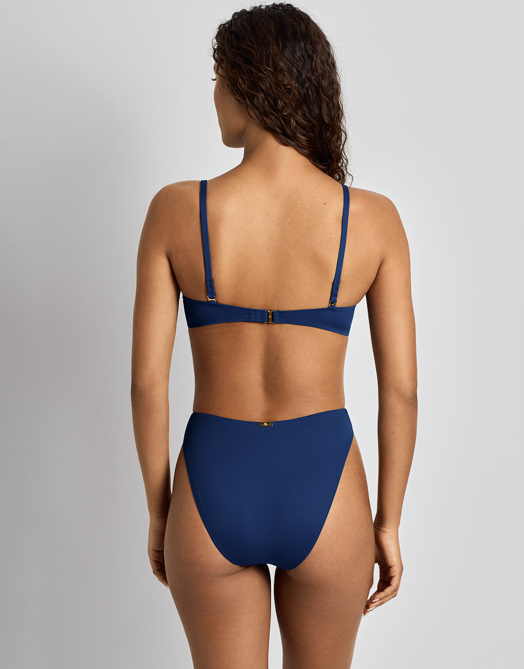 Lauren Ralph Lauren Beach Club Solids High Leg Bikini Pant - Blue Saturn - Simply Beach UK