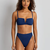 Lauren Ralph Lauren Beach Club Solids High Leg Bikini Pant - Blue Saturn - Simply Beach UK