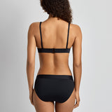 Lauren Ralph Lauren Beach Club Solids Banded Tall V Neck Bra Bikini Top - Black - Simply Beach UK