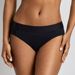 Lauren Ralph Lauren Beach Club Solids Classic Band Hipster Bikini Pant - Black - Simply Beach UK
