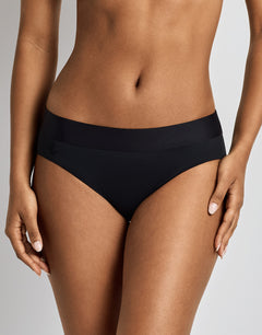 Lauren Ralph Lauren Beach Club Solids Classic Band Hipster Bikini Pant - Black - Simply Beach UK