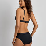 Lauren Ralph Lauren Beach Club Solids Banded Tall V Neck Bra Bikini Top - Black - Simply Beach UK