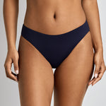 Lauren Ralph Lauren Beach Club Solids Curved Waist Midrise Bikini Pant - Dark Navy - Simply Beach UK
