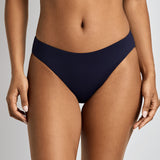 Lauren Ralph Lauren Beach Club Solids Curved Waist Midrise Bikini Pant - Dark Navy - Simply Beach UK