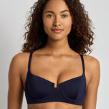 Lauren Ralph Lauren Beach Club Solids Notch Underwire Bra Bikini Top - Dark Navy - Simply Beach UK