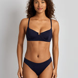 Lauren Ralph Lauren Beach Club Solids Notch Underwire Bra Bikini Top - Dark Navy - Simply Beach UK