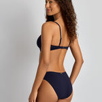 Lauren Ralph Lauren Beach Club Solids Curved Waist Midrise Bikini Pant - Dark Navy - Simply Beach UK
