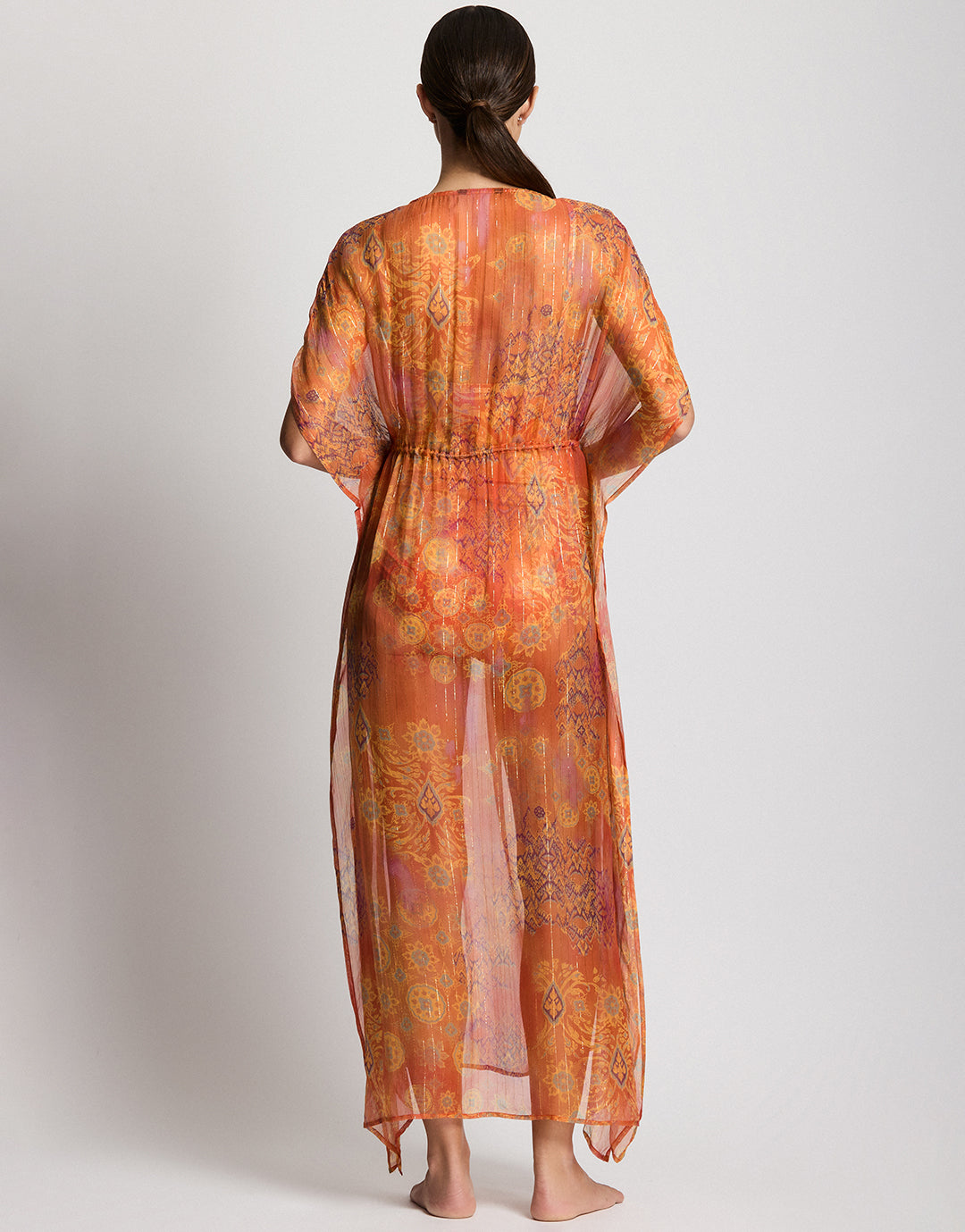 Lauren Ralph Lauren Medallion Shimmer Midi Kaftan Cover Up - Multi - Simply Beach UK