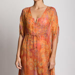 Lauren Ralph Lauren Medallion Shimmer Midi Kaftan Cover Up - Multi - Simply Beach UK