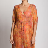 Lauren Ralph Lauren Medallion Shimmer Midi Kaftan Cover Up - Multi - Simply Beach UK