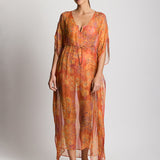 Lauren Ralph Lauren Medallion Shimmer Midi Kaftan Cover Up - Multi - Simply Beach UK