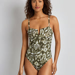 Lauren Ralph Lauren Artisan Warp Floral V Wire OTS Swimsuit - Multi - Simply Beach UK