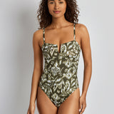 Lauren Ralph Lauren Artisan Warp Floral V Wire OTS Swimsuit - Multi - Simply Beach UK