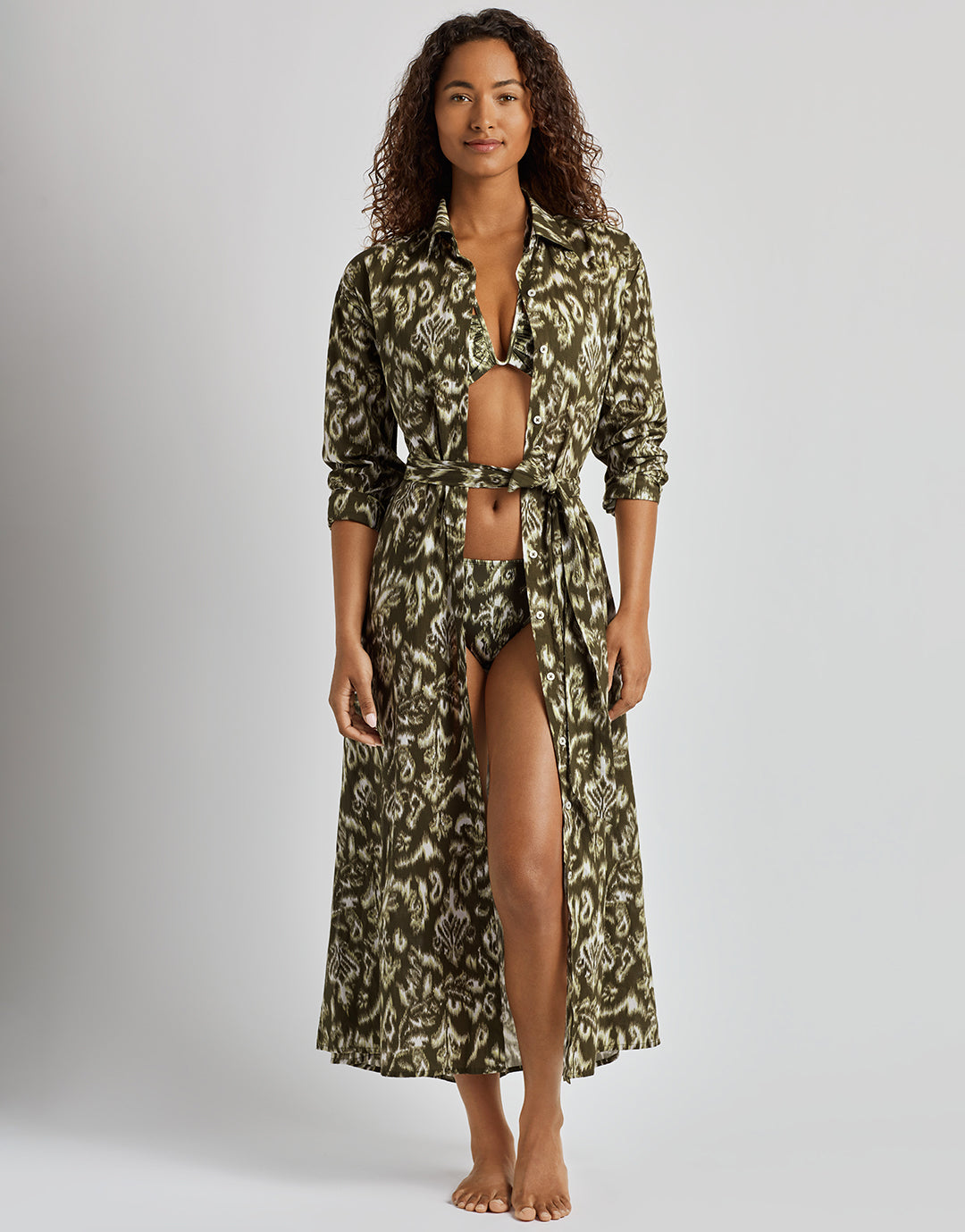 Lauren Ralph Lauren Artisan Warp Floral Midi Shirt Dress - Multi - Simply Beach UK