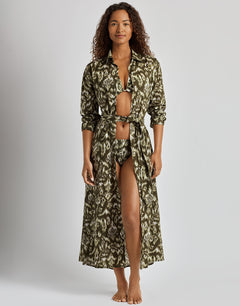 Lauren Ralph Lauren Artisan Warp Floral Midi Shirt Dress - Multi - Simply Beach UK