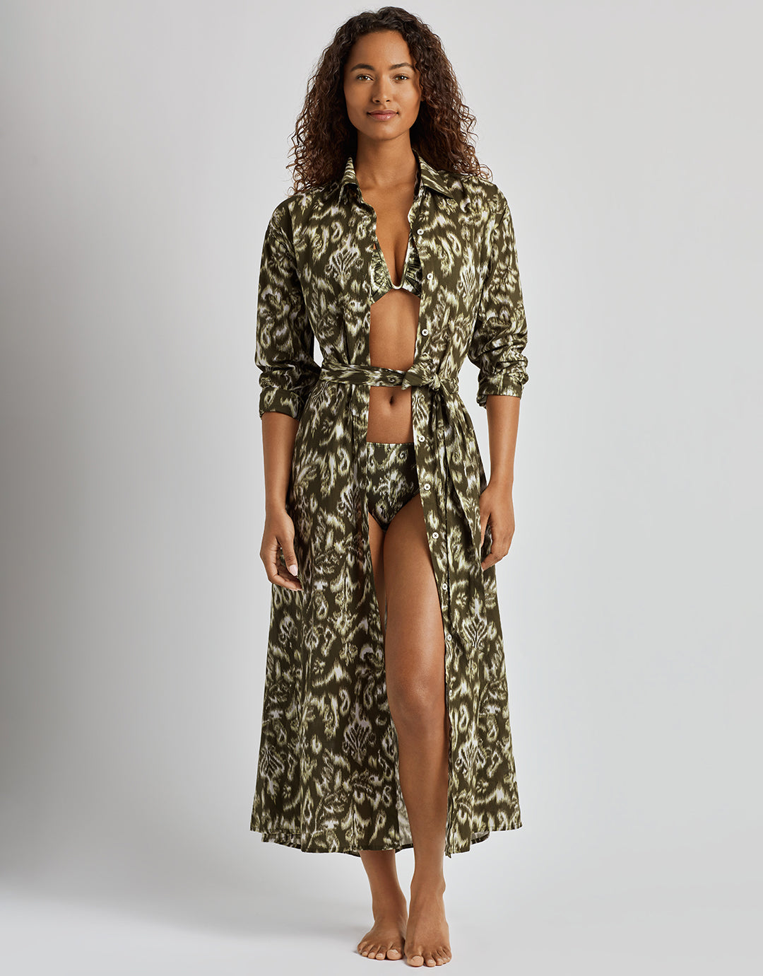 Lauren Ralph Lauren Artisan Warp Floral Midi Shirt Dress - Multi - Simply Beach UK