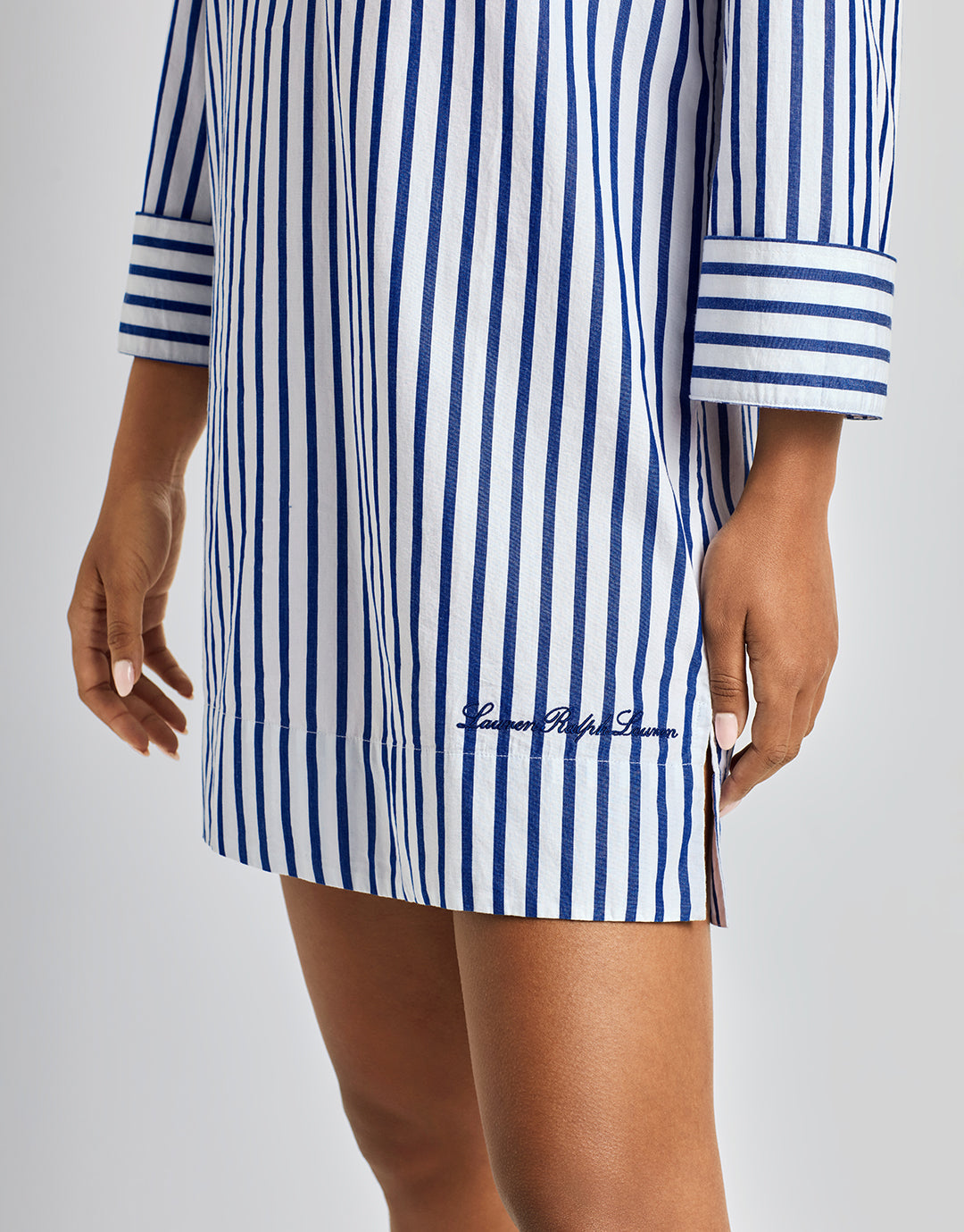 Lauren Ralph Lauren Wide Cuff Tunic Cover Up - Blue and White - Simply Beach UK