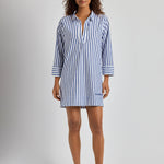 Lauren Ralph Lauren Wide Cuff Tunic Cover Up - Blue and White - Simply Beach UK