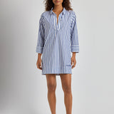 Lauren Ralph Lauren Wide Cuff Tunic Cover Up - Blue and White - Simply Beach UK