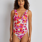 Lauren Ralph Lauren Bougainvillea Floral Ruffle Surplice Swimsuit - Multi - Simply Beach UK