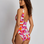 Lauren Ralph Lauren Bougainvillea Floral Ruffle Surplice Swimsuit - Multi - Simply Beach UK
