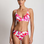 Lauren Ralph Lauren Bougainvillea Floral Triangle V Neck Bikini Top - Multi - Simply Beach UK