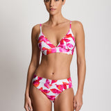 Lauren Ralph Lauren Bougainvillea Floral Triangle V Neck Bikini Top - Multi - Simply Beach UK