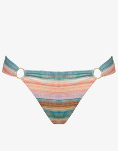 Pastel Sunset Ring Side Bikini Pant - Pink Stripe - Simply Beach UK